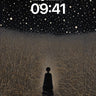 Starry Field Wallpaper with Silent Figure wallpaper for iPhone, iPad & Mac