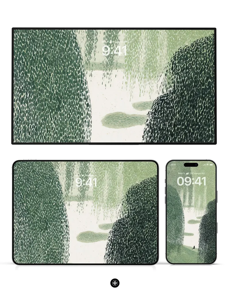 Quiet Rainfall Wallpaper with Solitary Figure