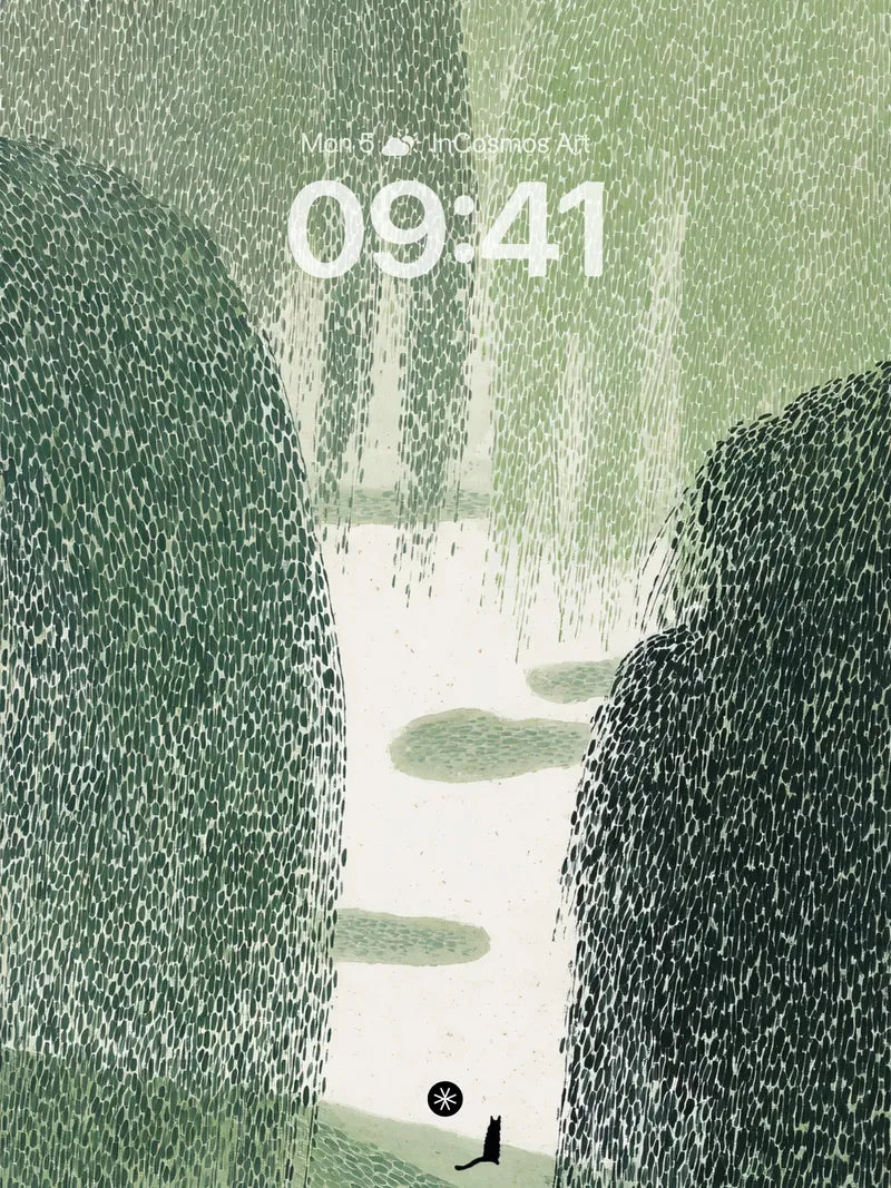 Quiet Rainfall Wallpaper with Solitary Figure