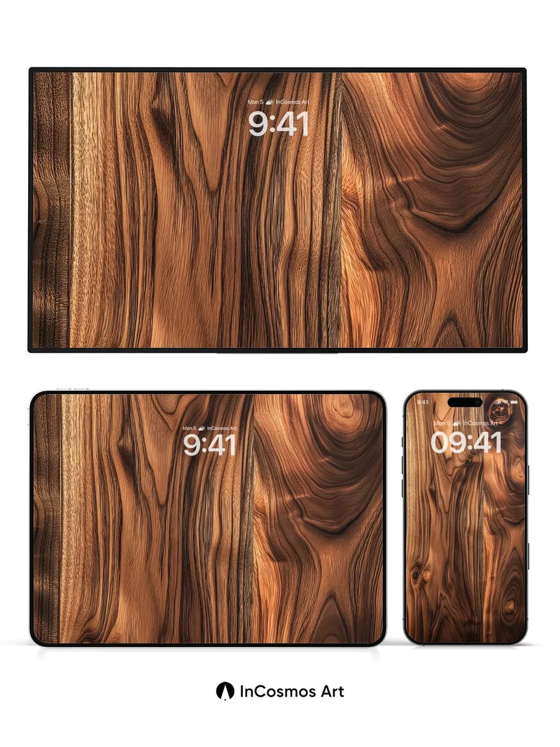 Whispering Grain Wallpaper with Living Knots