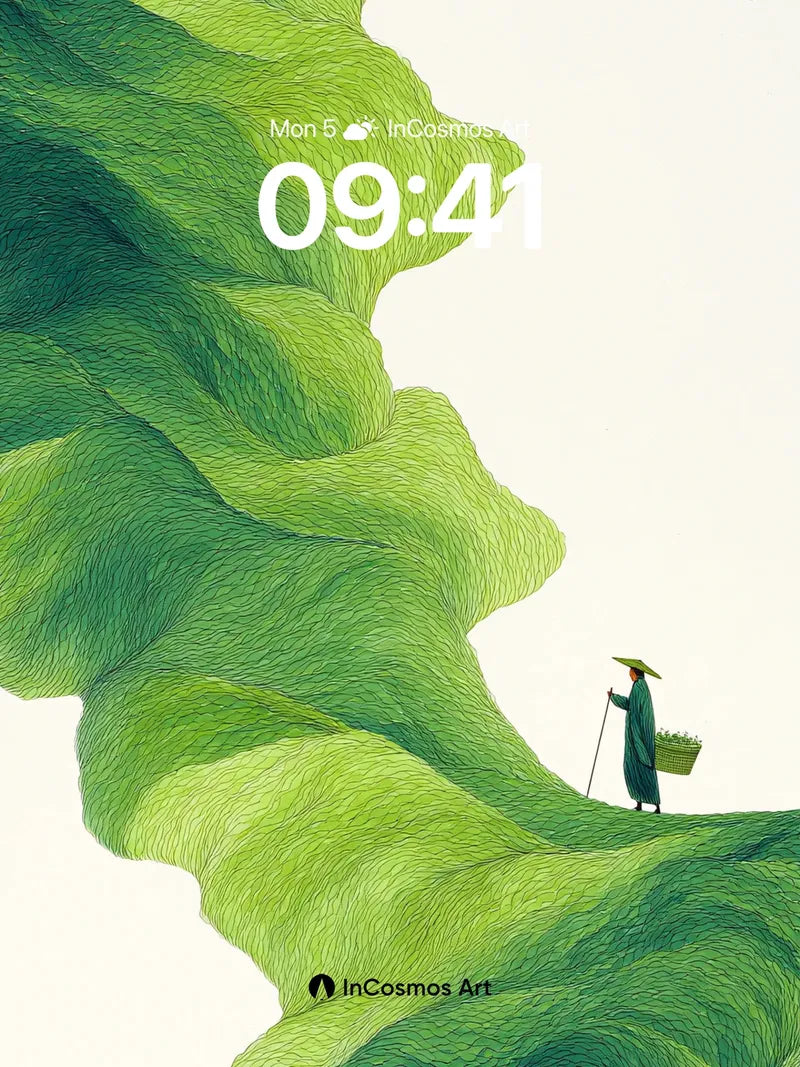 Whispering Ridge Wallpaper with Wandering Farmer