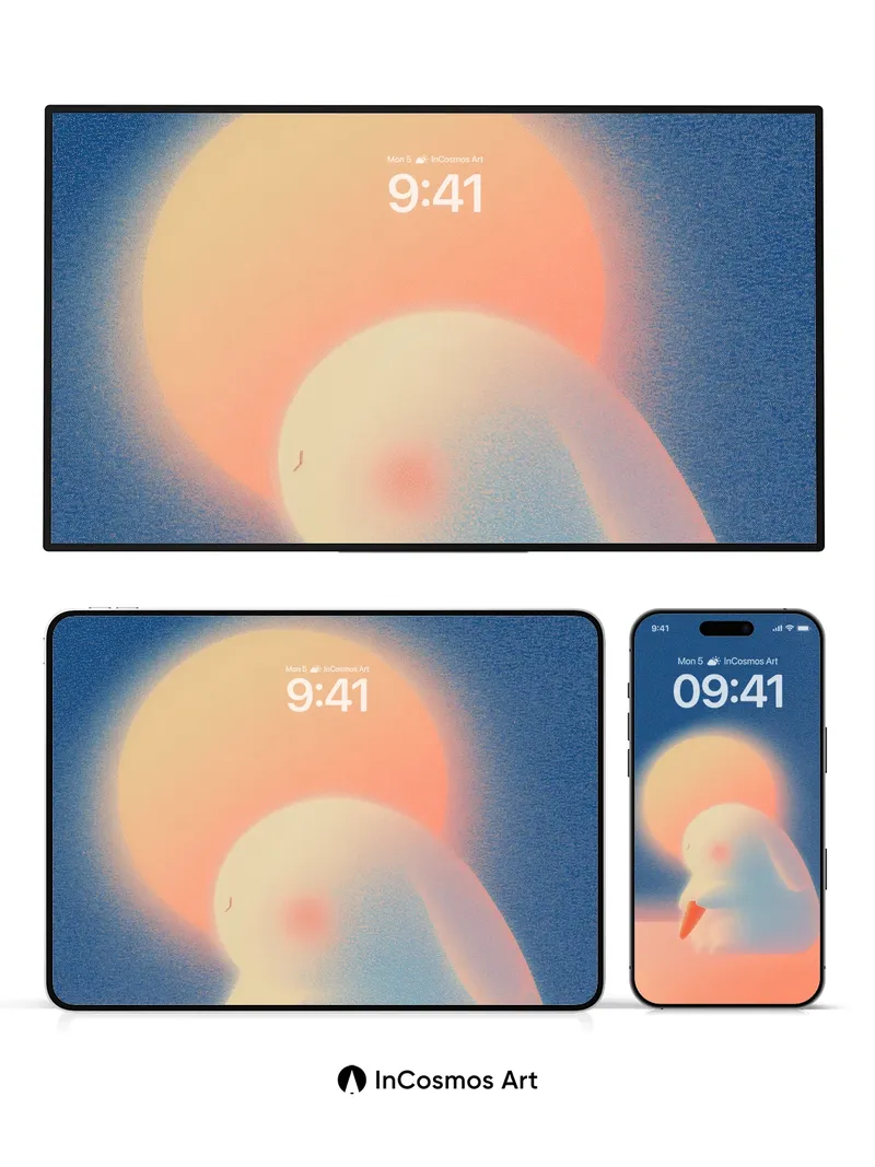 Serene Hare Wallpaper with Sunset Glow