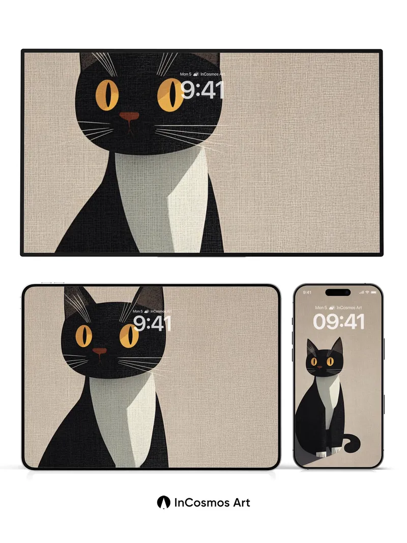 Quiet Watcher Wallpaper with Textured Canvas