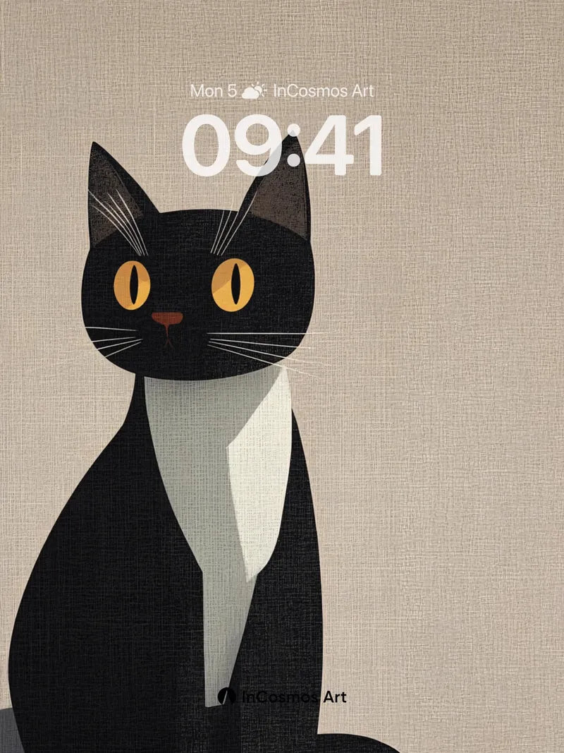 Quiet Watcher Wallpaper with Textured Canvas