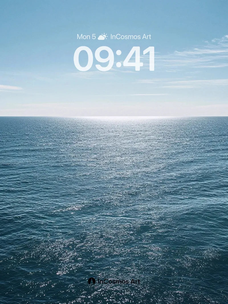 Serenity Horizon Wallpaper with Sunlit Ripples