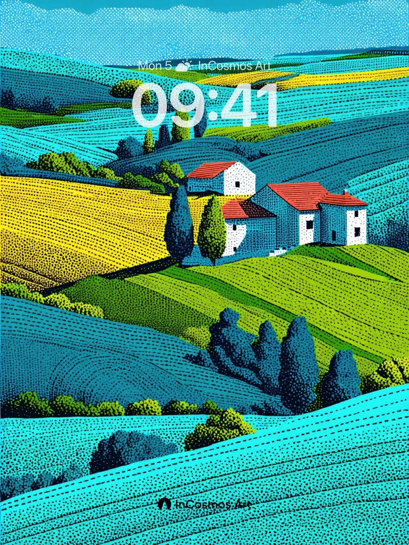 Serenity Field Wallpaper with Textured Light