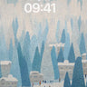 Winter Village Snowfall Wallpaper Background