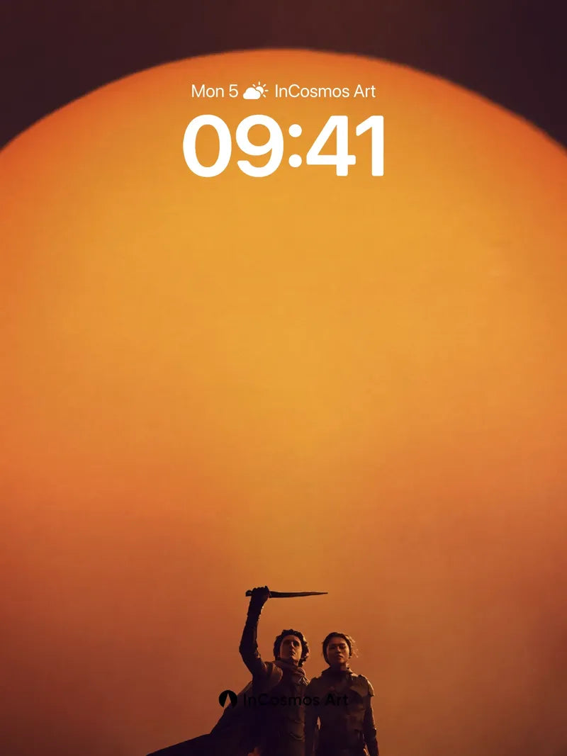 Solar Silence Wallpaper with Shadowed Warriors