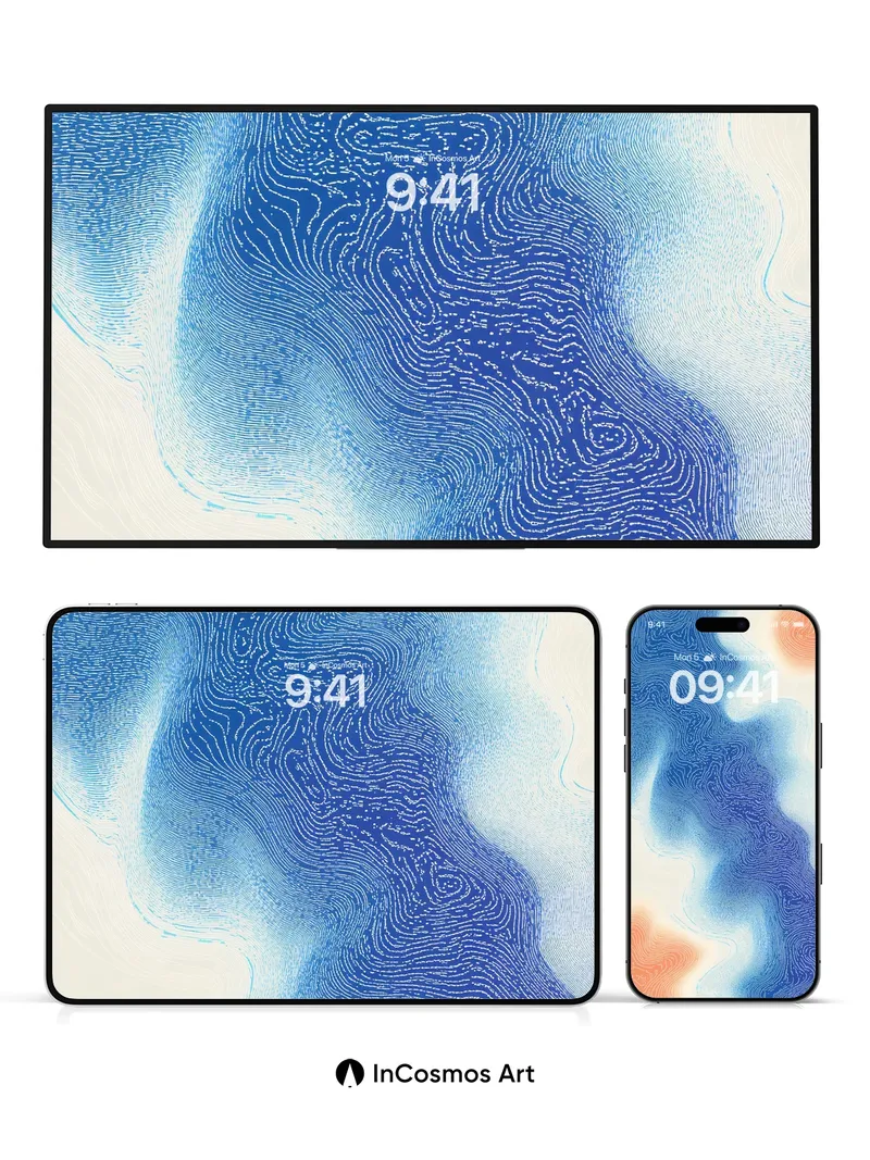 Serene Currents Wallpaper with Whispering Lines