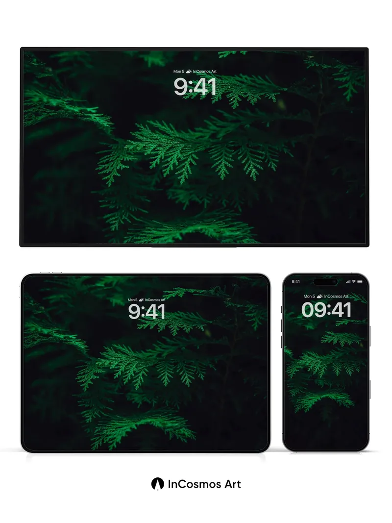 Midnight Fern Wallpaper with Whispering Light