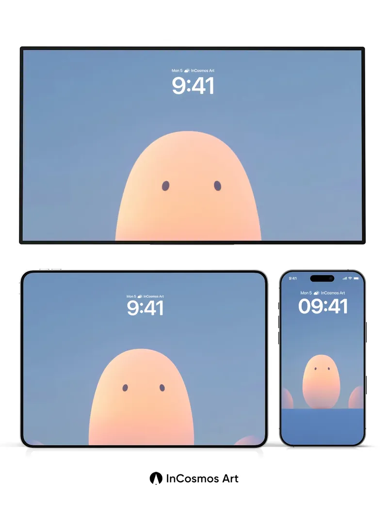 Serene Egg Form Wallpaper with Gentle Hues