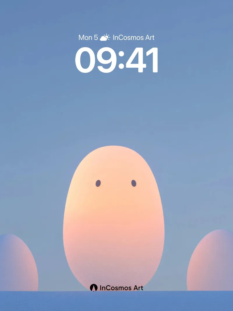 Serene Egg Form Wallpaper with Gentle Hues