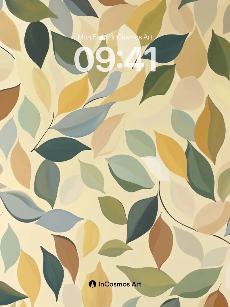 Whispering Leaf Wallpaper with Autumn Hues