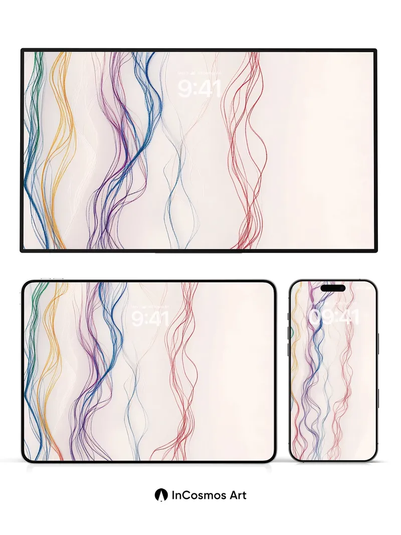 Whispering Rainbow Wallpaper with Living Lines