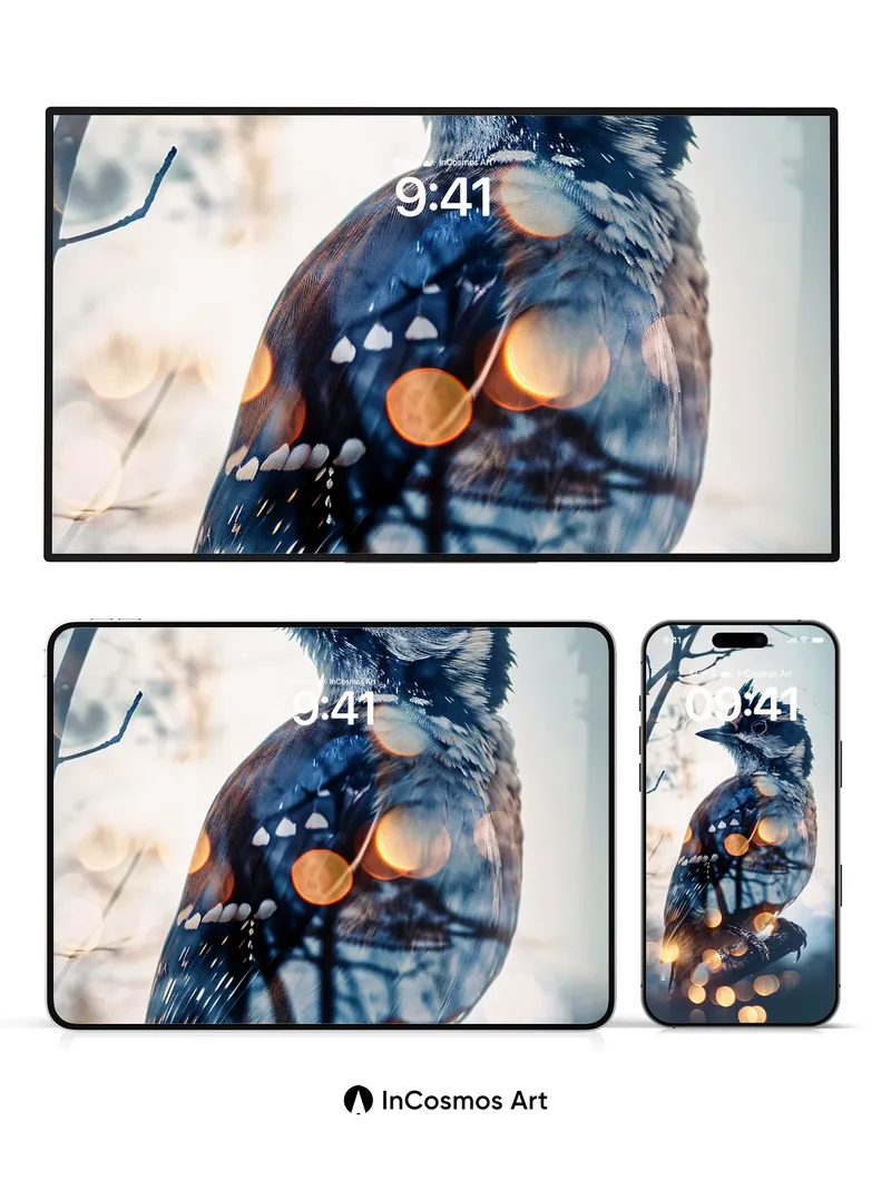 Whispering Woodpecker Wallpaper with Golden Haze