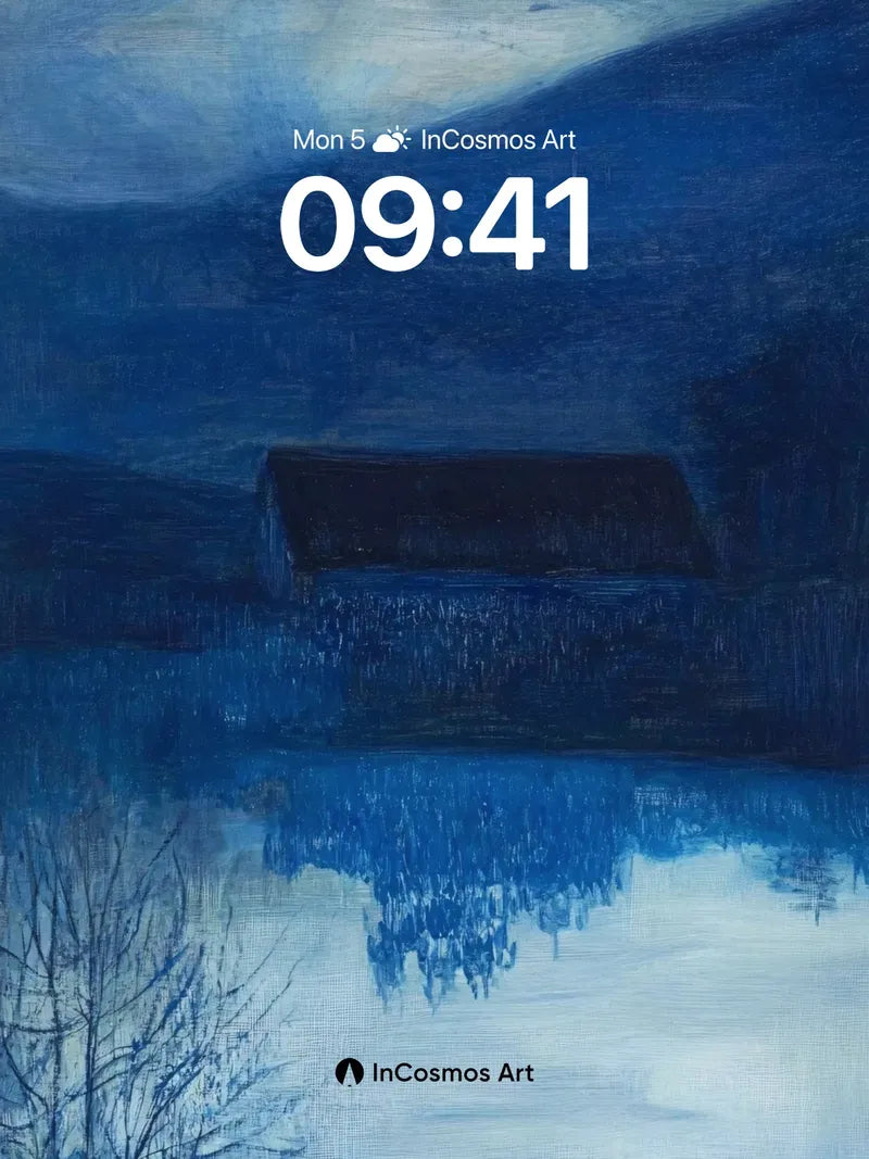 Moonlit Stillness Wallpaper with Reflective Depth wallpaper for iPhone, iPad & Mac