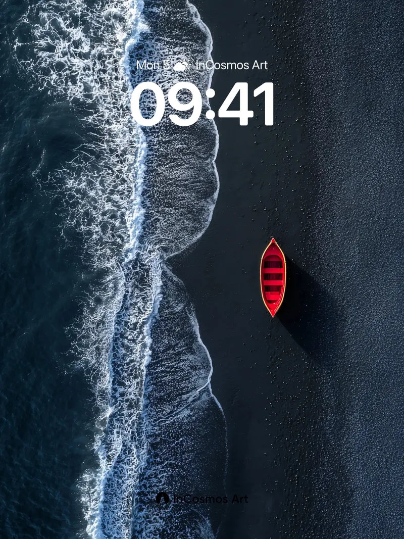 Serenity Drift Wallpaper with Crimson Solitude