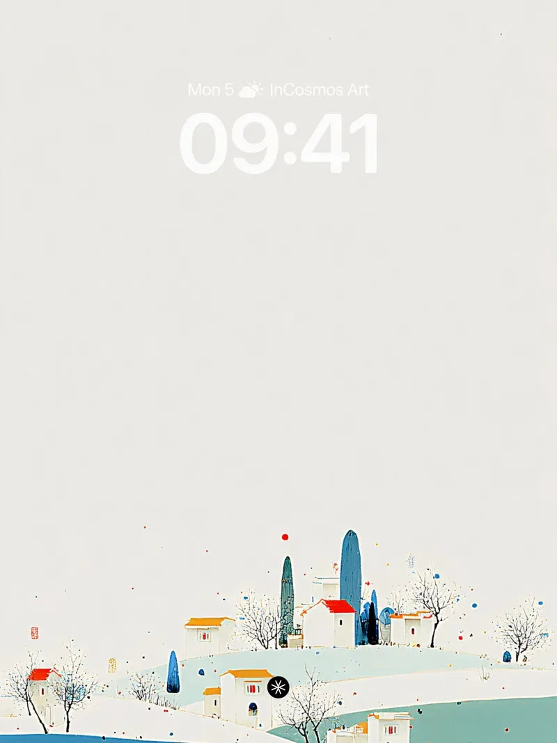 Minimal Winter Landscape Wallpaper 4K for iPhone Lock Screen wallpaper for iPhone, iPad & Mac