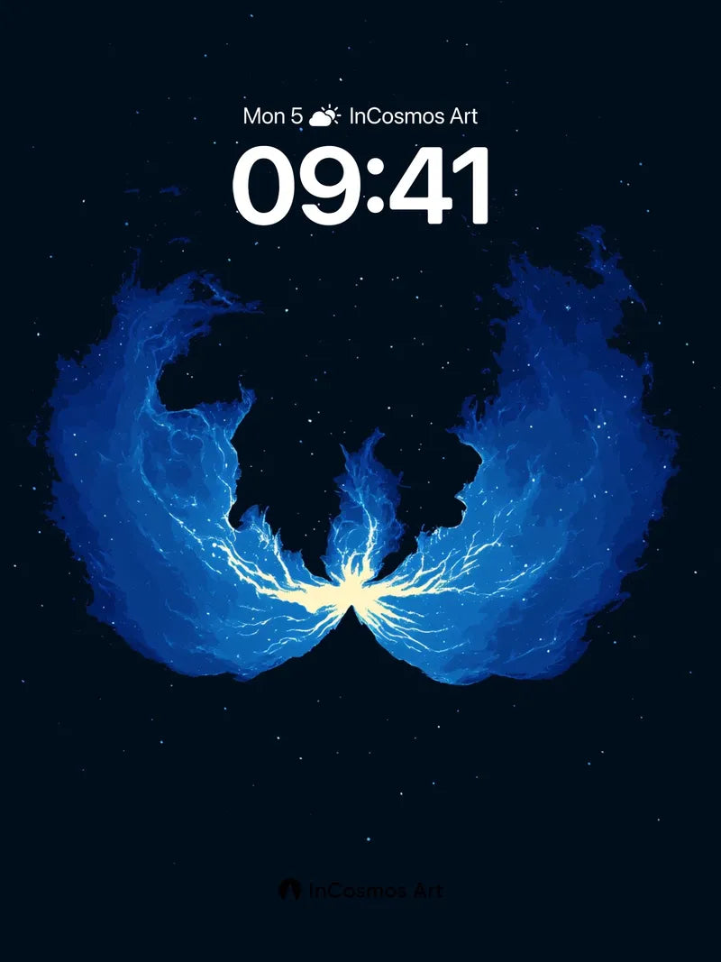 Electric Nebula Wallpaper with Cosmic Wings