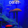 Cobalt Canyon Wallpaper with Bioluminescent Fungi wallpaper for iPhone, iPad & Mac