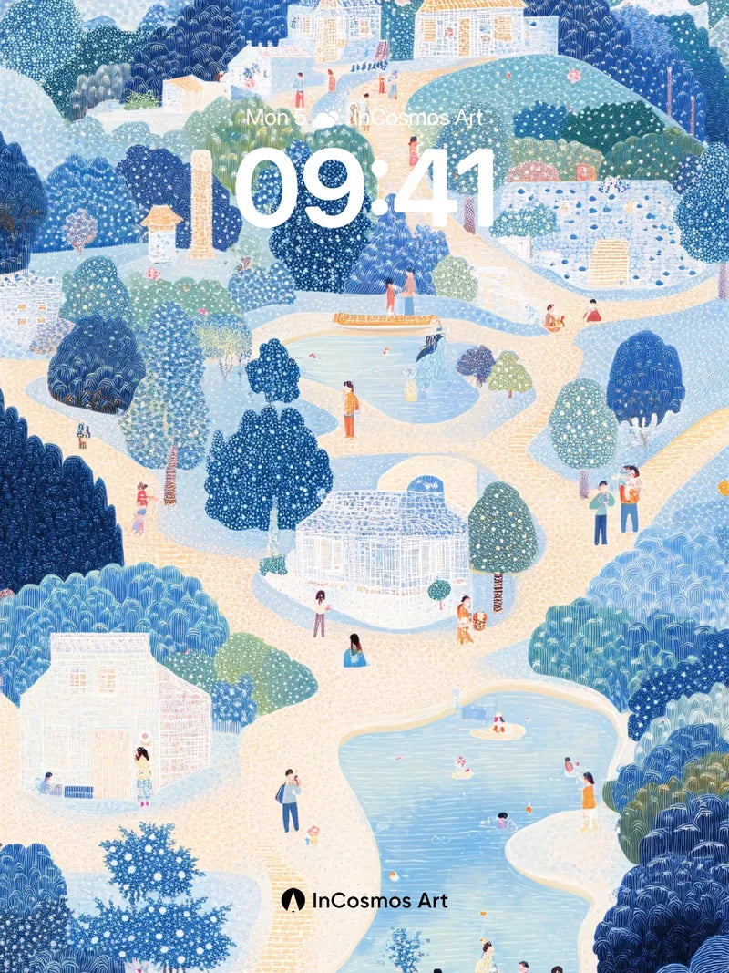 Whispering Path Wallpaper with Starlit Trees