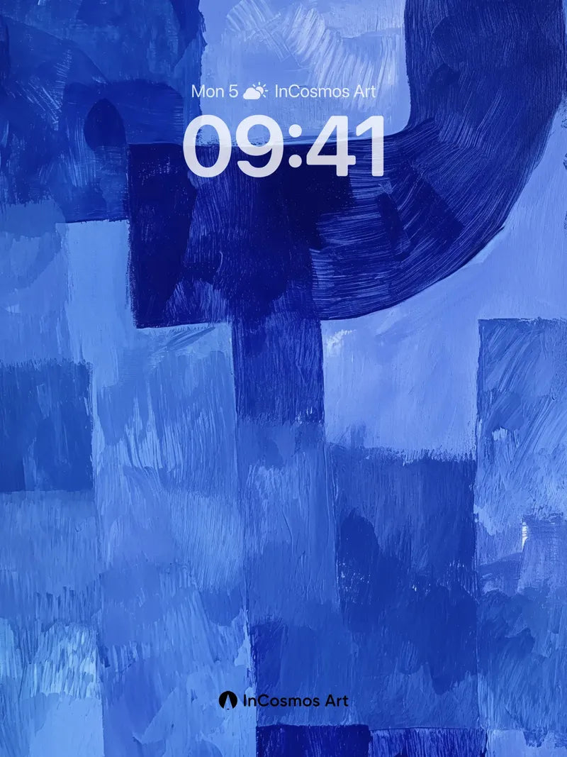 Cobalt Echo Wallpaper with Brushstroke Depth