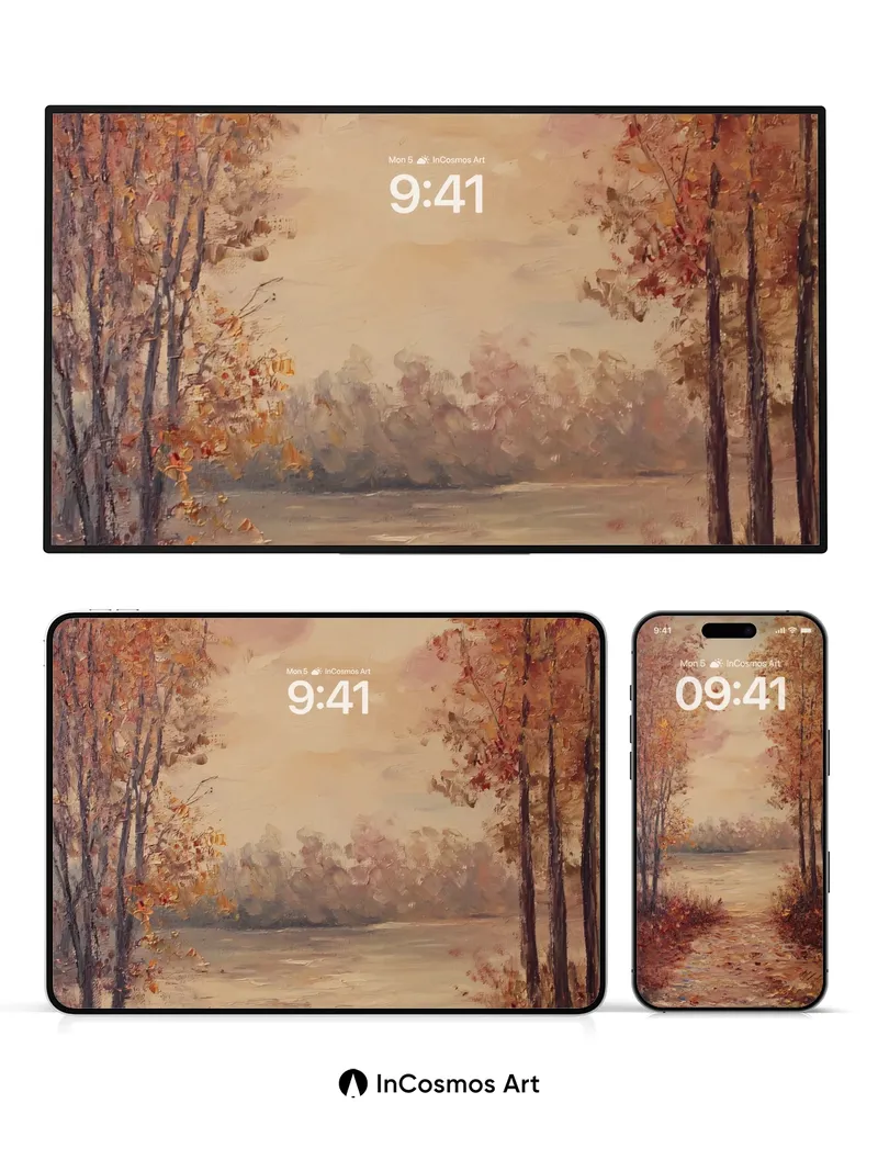 Autumn Hush Wallpaper with Golden Path