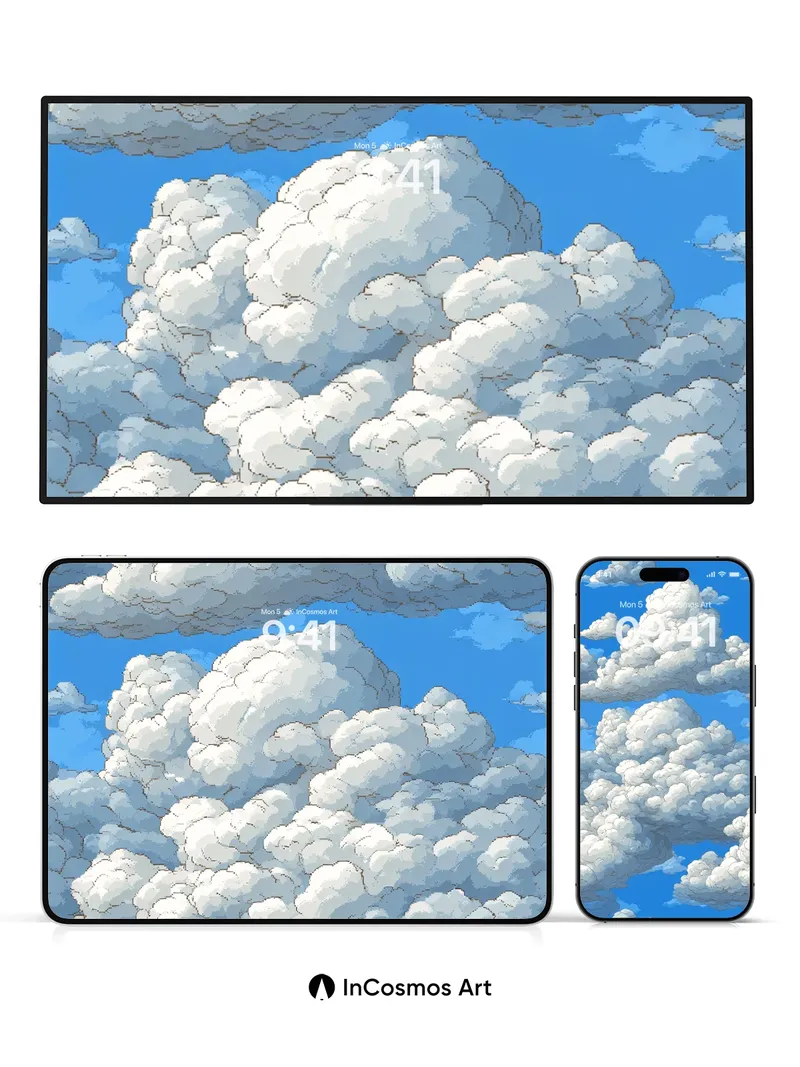 Cotton Drift Wallpaper with Sky Veins