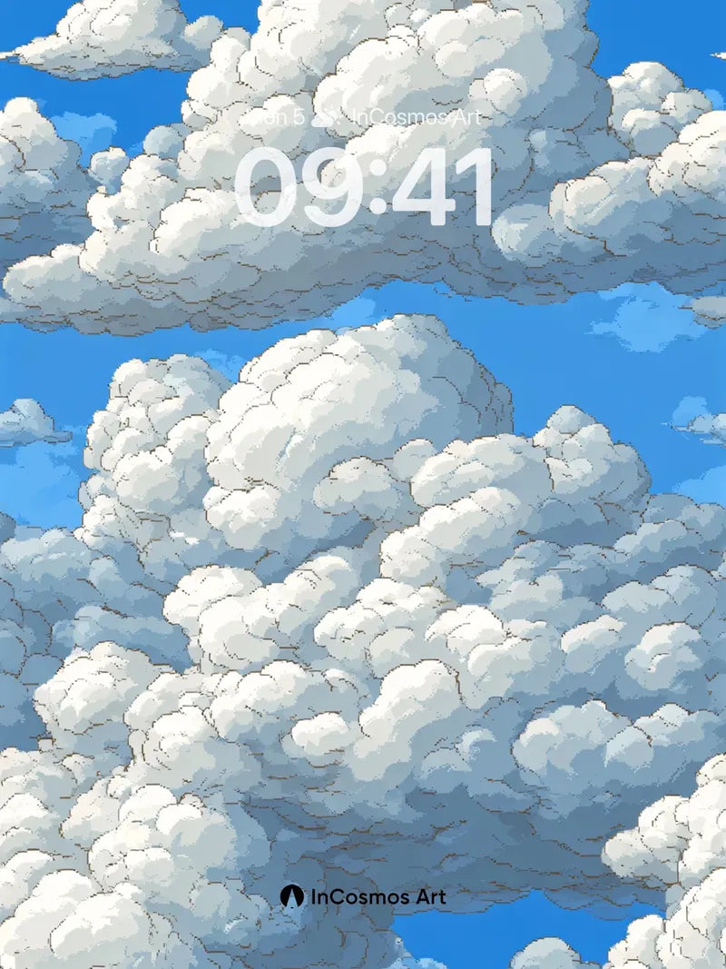 Cotton Drift Wallpaper with Sky Veins