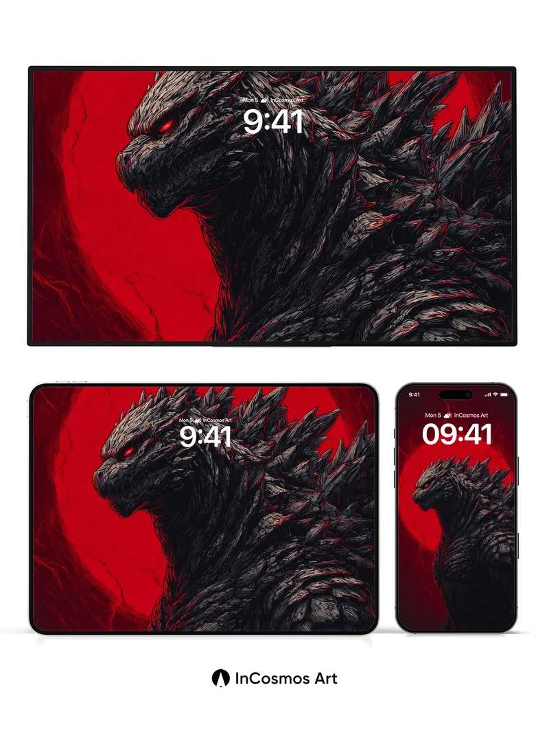 Crimson Eclipse Wallpaper with Stone-Scale Majesty