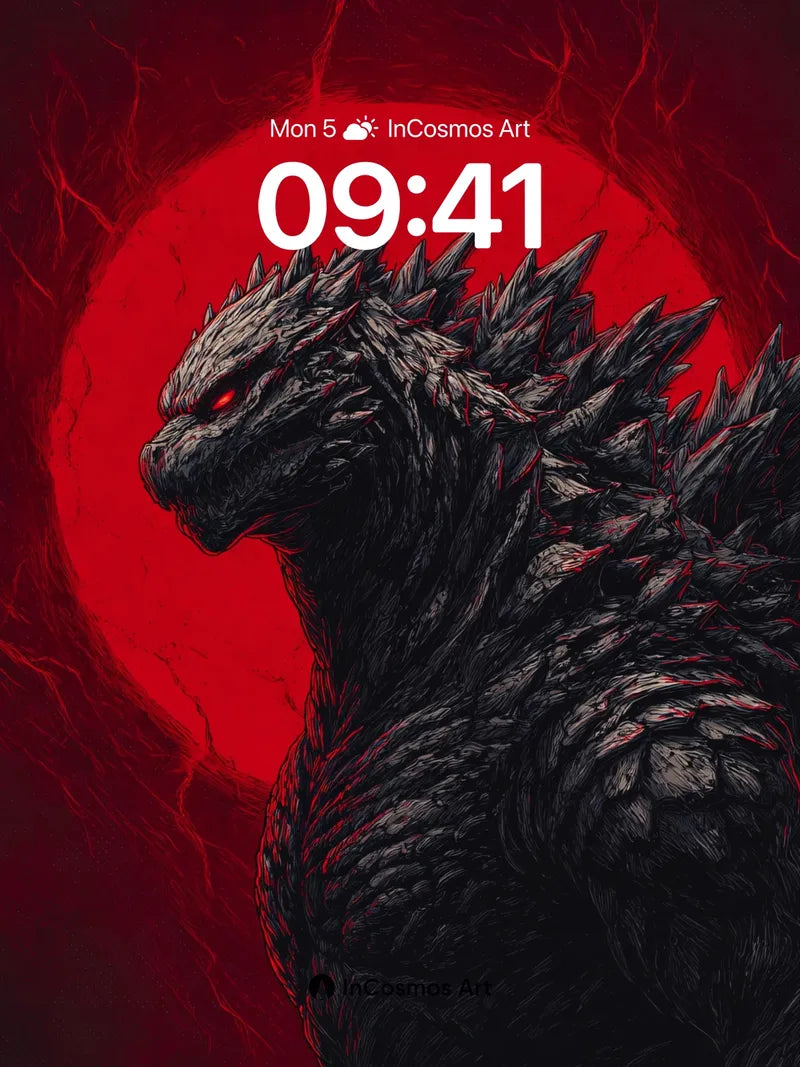 Crimson Eclipse Wallpaper with Stone-Scale Majesty