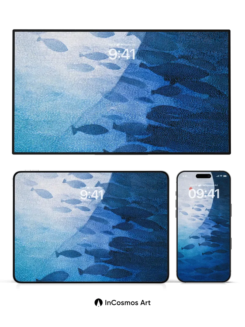 Moonlit School Wallpaper with Silent Currents