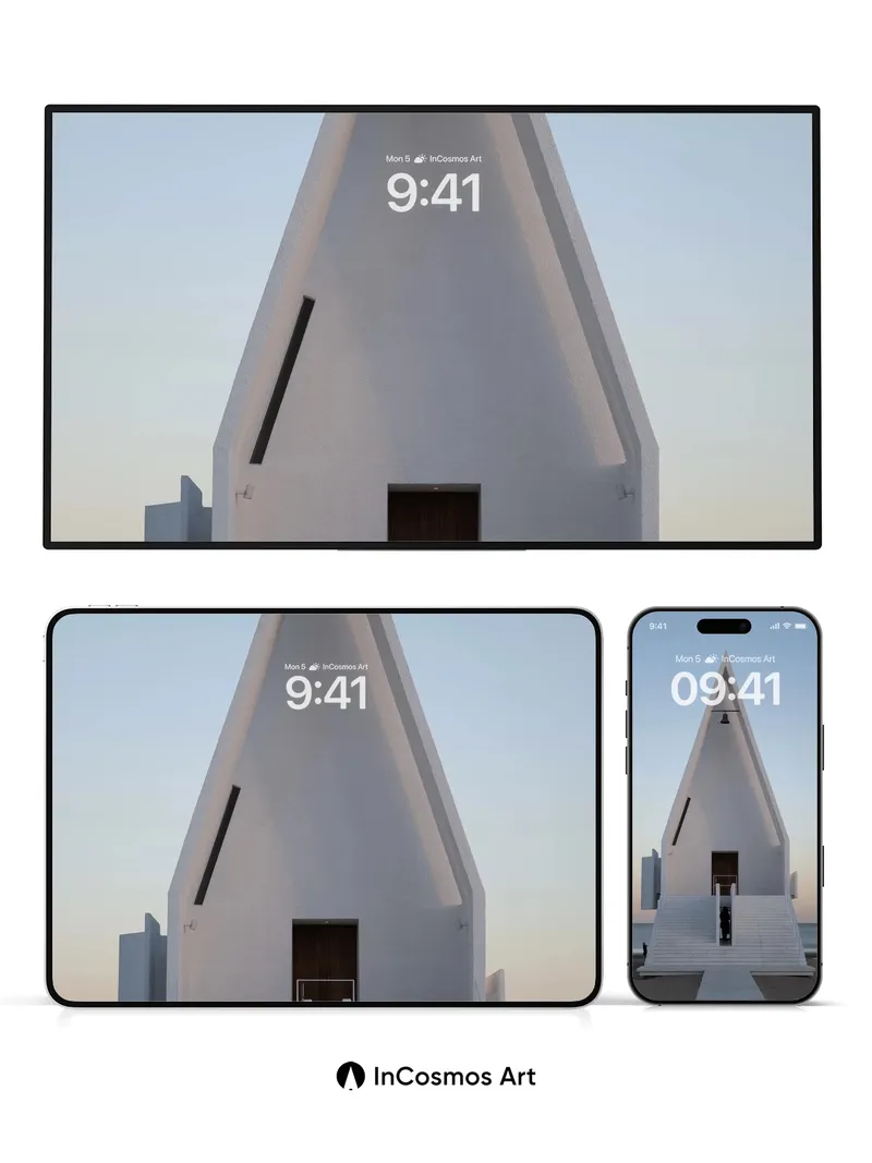 Serenity Triangle Wallpaper with Coastal Light