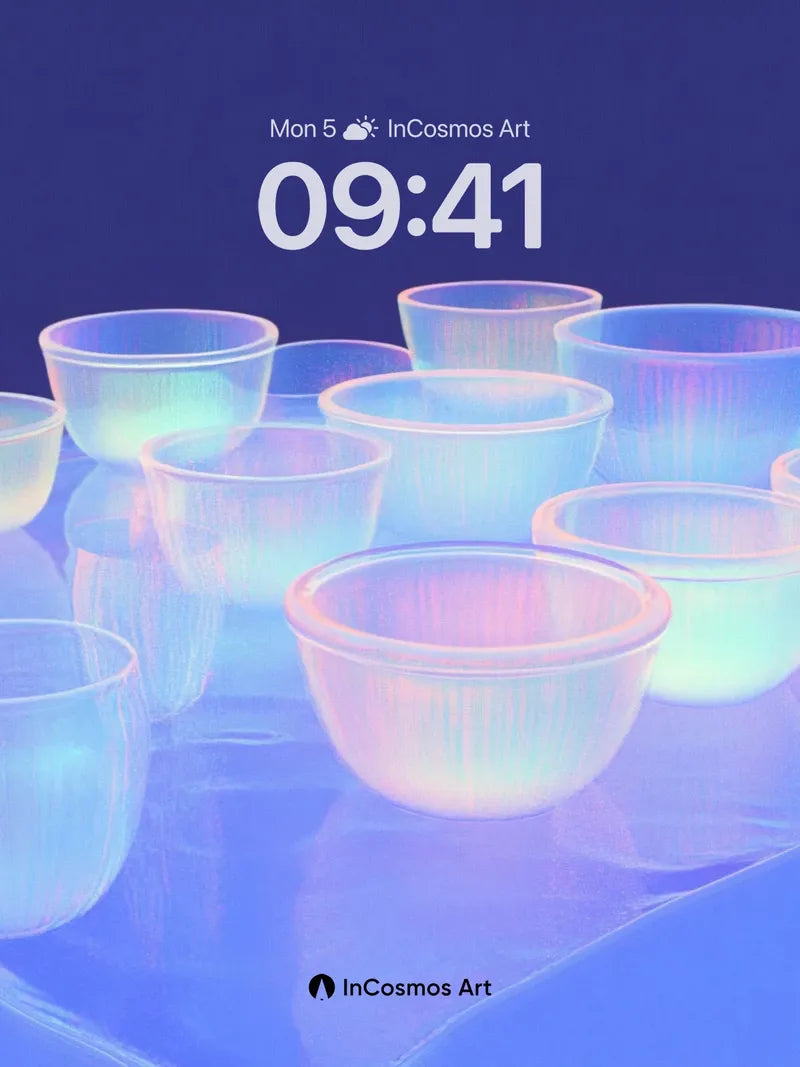 Luminous Cup Array Wallpaper with Ethereal Hues