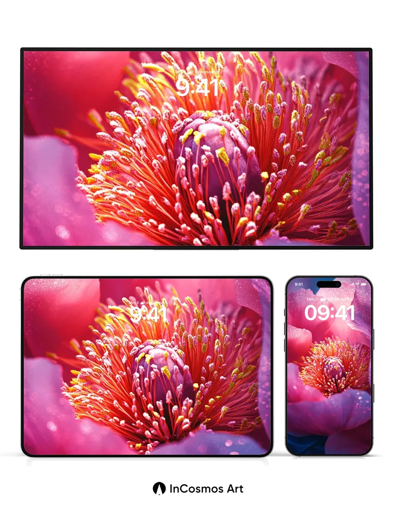 Luminous Petal Wallpaper with Dew-Kissed Depths