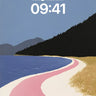 Serenity Curve Wallpaper with Pink Pathway wallpaper for iPhone, iPad & Mac