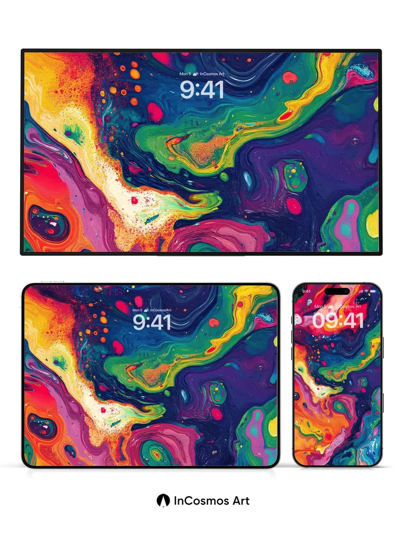 Cosmic Swirl Wallpaper with Living Color