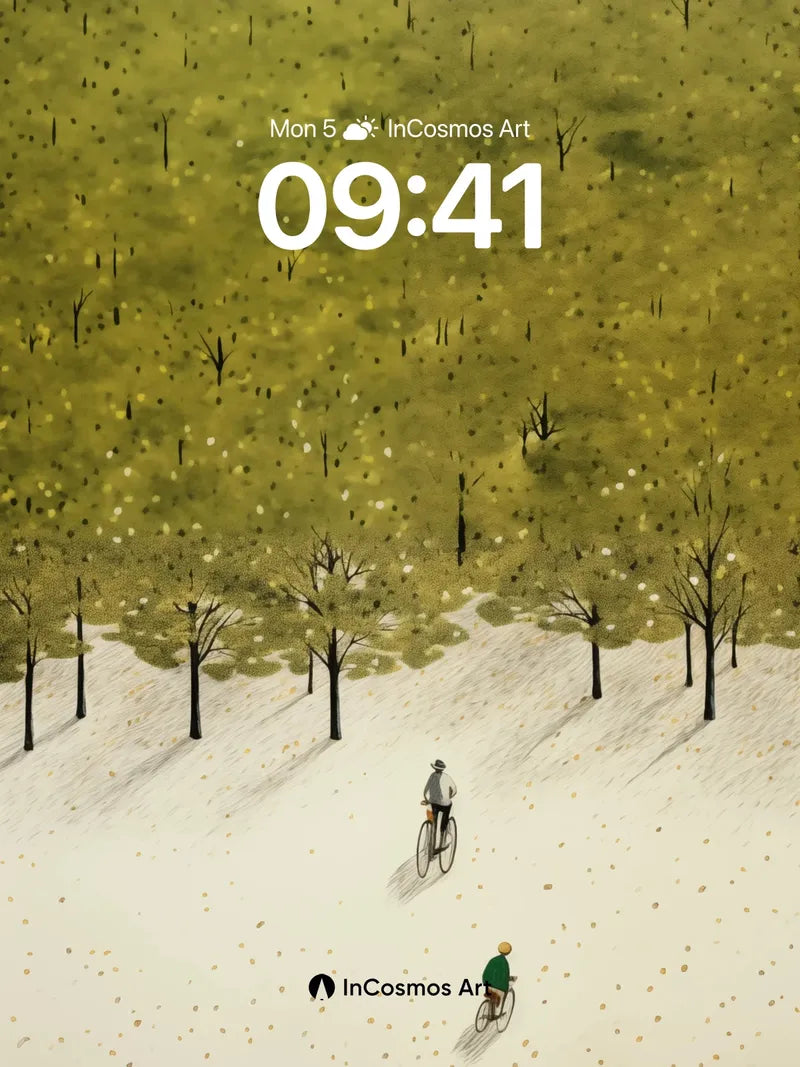 Golden Canopy Wallpaper with Silent Riders