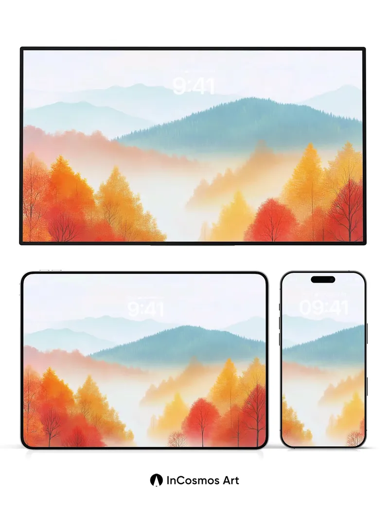 Autumn Hush Wallpaper with Mist-Woven Forests