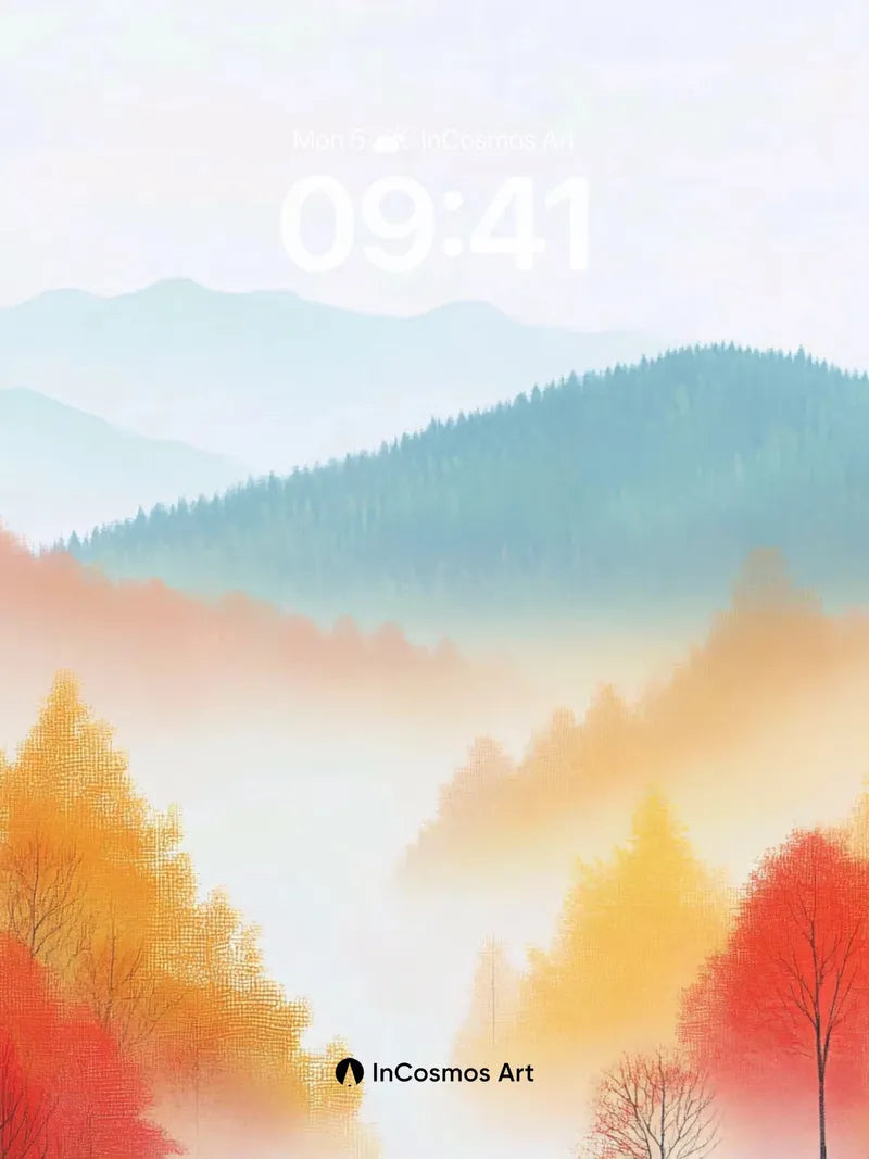 Autumn Hush Wallpaper with Mist-Woven Forests