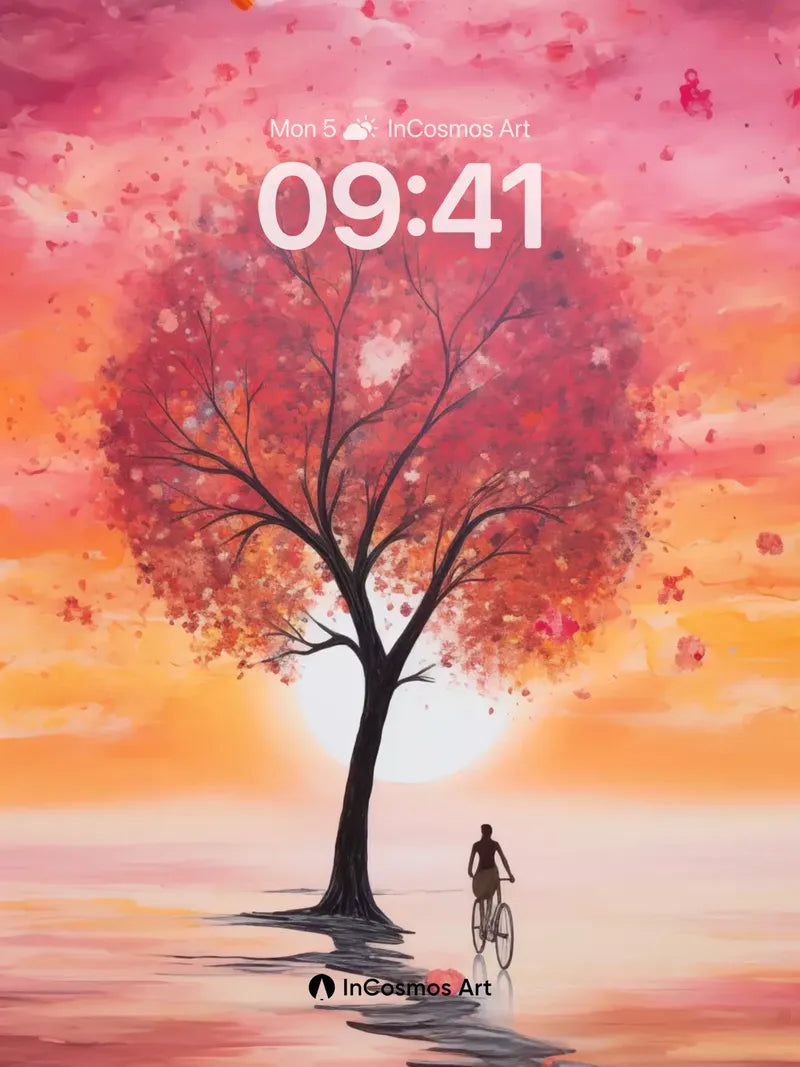 Serenity Bloom Wallpaper with Floating Petals