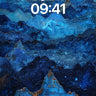 Cobalt Mirage Wallpaper with Golden Moon wallpaper for iPhone, iPad & Mac