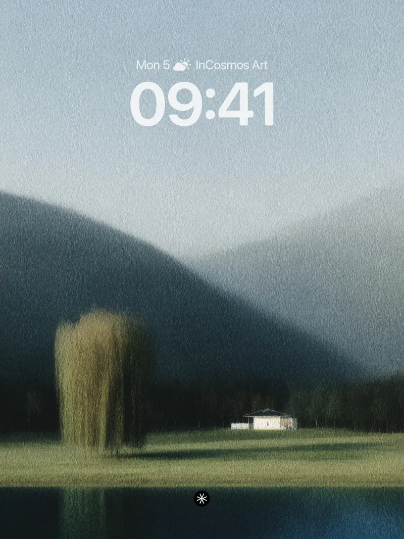 Mist-Laced Willow Wallpaper with Silent Reflections wallpaper for iPhone, iPad & Mac