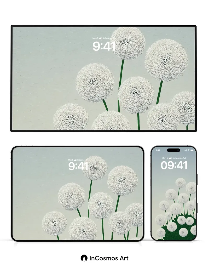 Serenity Sphere Wallpaper with Dandelion Whispers