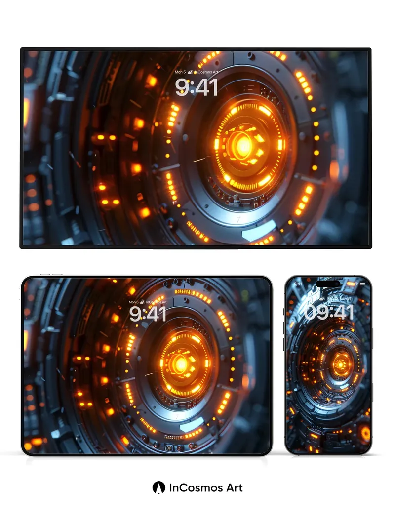 Futurist Core Wallpaper with Pulse Lights