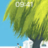 Serenity Under Willow Wallpaper with Golden Light wallpaper for iPhone, iPad & Mac