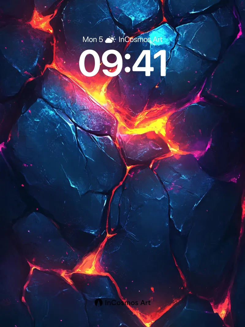 Lava Vein Wallpaper with Cracked Stone Pulse