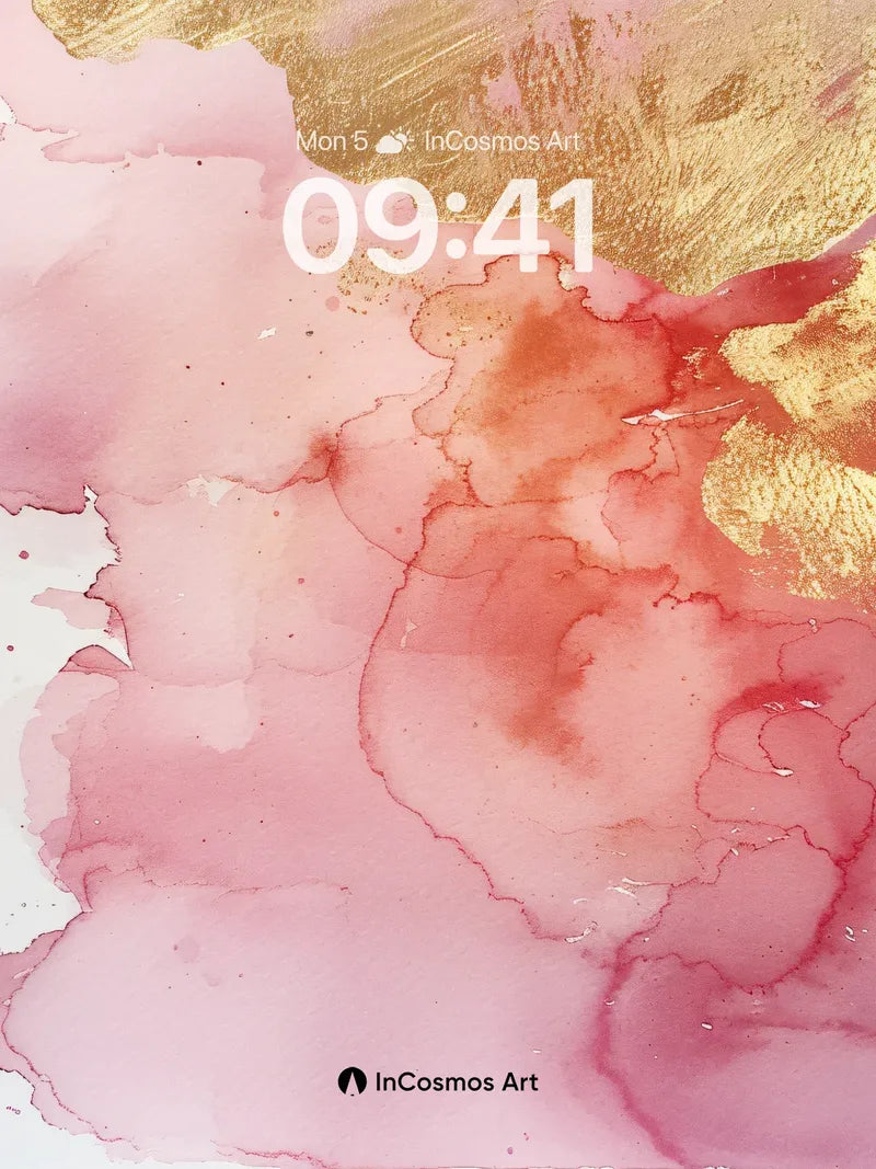 Luminous Bloom Wallpaper with Gold Veins