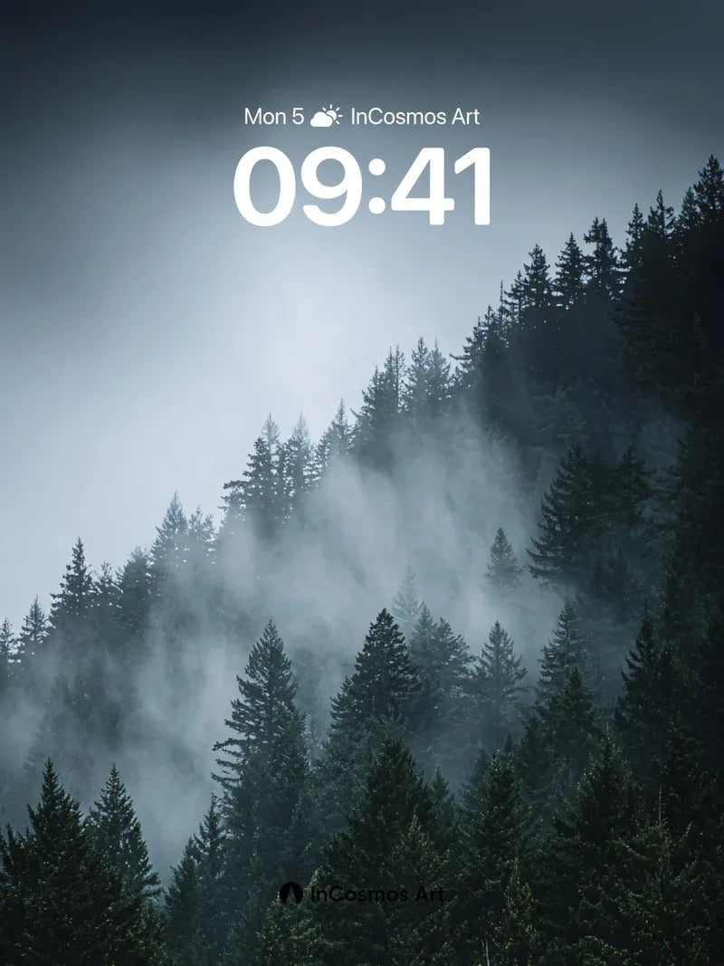 Misty Forest Wallpaper with Whispering Pines