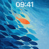 Oceanic Whisper Wallpaper with Lone Orange Fish wallpaper for iPhone, iPad & Mac